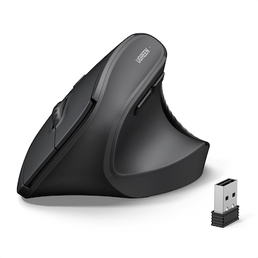UGREEN Ergonomic Vertical Mouse, Bluetooth5.4+2.4GHz, 4 Adjustable DPI 4000/2000/1600/1000, 6 Buttons Wireless Mouse, for Office/Home/Study, Compatible with Windows, macOS, iOS, Android, Linux