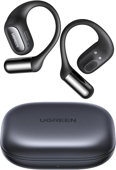 UGREEN FitBuds, Open-Ear Headphones With 4 Microphones AI Clear Call Earbuds Adjustable EarHooks Earphones Wireless Bluetooth 6.0 Fast Connect, HiFi Sound, Lightweight, IPX5 For Fitness, 30H Playtime