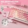 YUNZII B75 PRO Wireless Mechanical Keyboard,75% Gaming Keyboard Gasket Hot Swap Custom Keyboard with Knob,Pre-lubed Switches RGB,Bluetooth/Type-C/2.4G (Pink, Milk Switch)