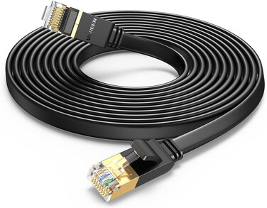 UGREEN Ethernet Cable Cat7 20M Gigabit Network Cord High-Speed Flat 10Gbps Shielded Internet Wire RJ45 Ethernet Cable Patch Compatible for Gaming PS5 PS4 PS3 Xbox Laptop Modem Router Computer