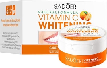 SADOER Vitamin C Whitening Tooth Powder 60g Teeth Cleaning Powder for Coffee Tobacco Stain Removal, Fresh Breath Oral Care, Brightening for Daily Use