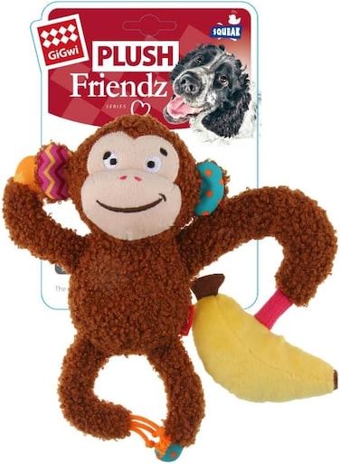 Plush Friendz Monkey with Squeaker and Crinkle S/M