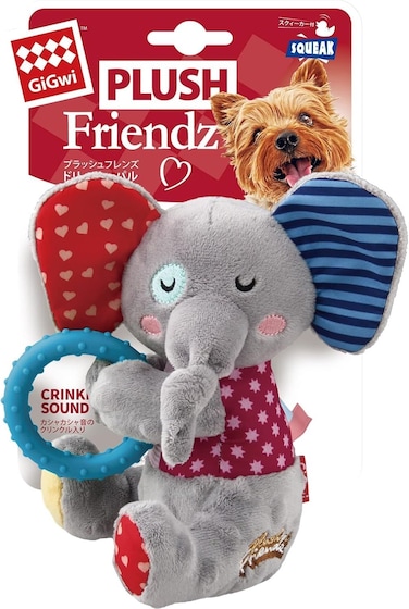 Plush Friendz Elephant with Squeaker and Crinkle S/M