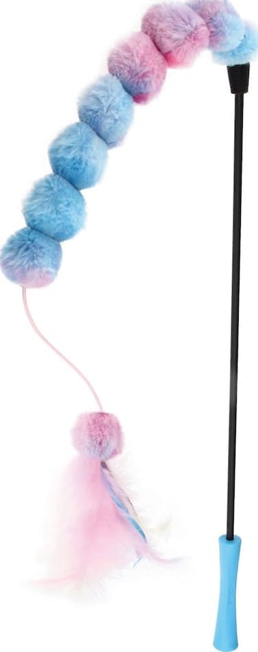 GiGwi Catwand Feather Teaser with natural feather, plush tail and TPR handle