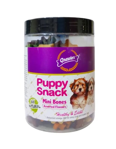 Gnawlers Puppy Snack Mini Bone &ndash; Assorted Flavours 250g