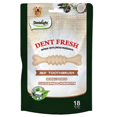 Dentalight 3" Dent Fresh 360&deg; Toothbrush Healthy joint Dog Treat 18Pcs/Pack (150g)