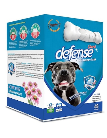 Gnawlers 3" Dent Defense Antibacterial Dog Treats &ndash; 48pcs x 15g Display Box