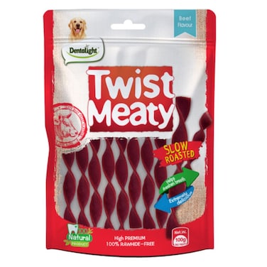 Dentalight Twist Meaty Dog Snacks &ndash; 5" Beef Treats, 100g &ndash; Dental &amp; Chew Health