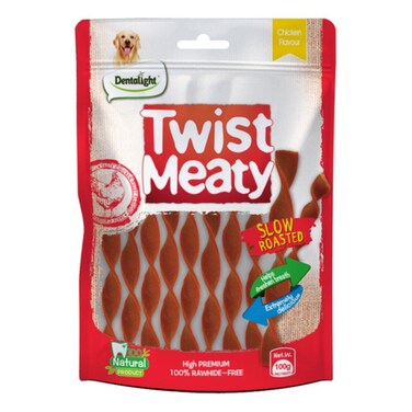 Dentalight Twist Meaty Dog Snacks &ndash; 5" Chicken Treats, 100g &ndash; Dental &amp; Chew Health