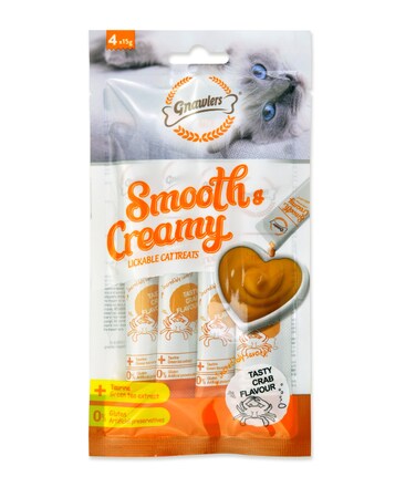 Gnawlers Smooth & Creamy Lickable Cat Treats - Crab Flavour (4x15g)