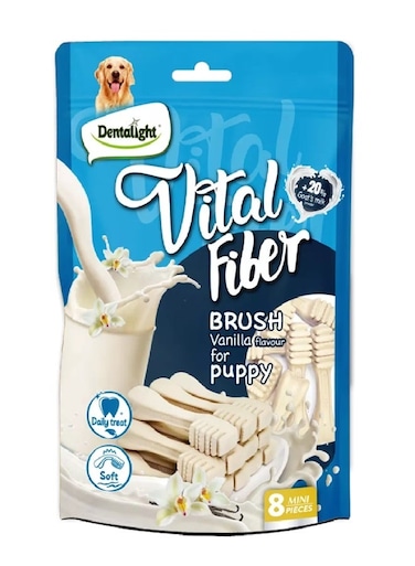 وجبة خفيفة للكلاب من فيتال فايبر بروس مع مسحوق حليب الماعز بنكهة الفانيليا - 80 جرام