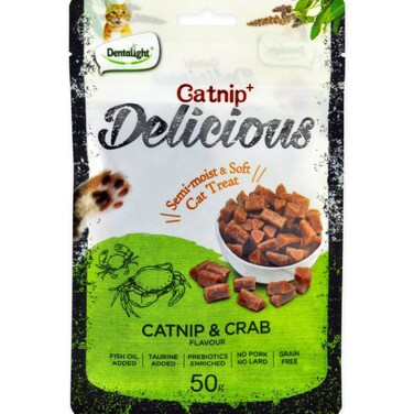 Dentalight 50g Catnip+ Soft Cat Treat &ndash; Catnip &amp; Crab, Healthy Snack