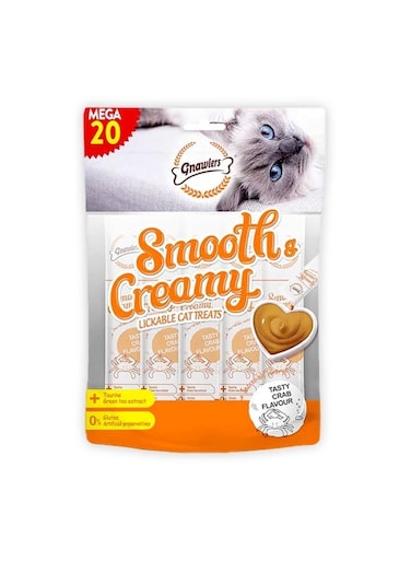 Gnawlers Smooth And Creamy Lickable Cat Treats Crab Flavour - 15g (Pack Of 20)