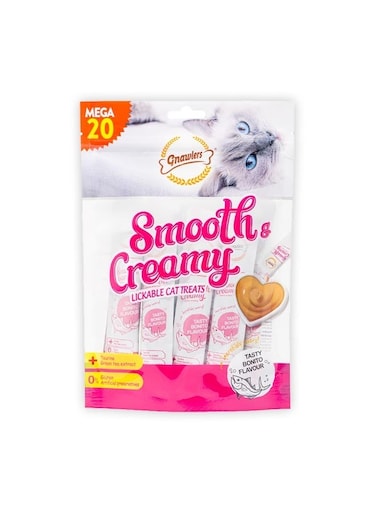 Gnawlers Smooth And Creamy Lickable Cat Treats Bonito Flavour - 15g (Pack Of 20)