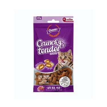 Gnawlers Salmon Flavour Crunchy &amp; Tender Cat Treats 65g