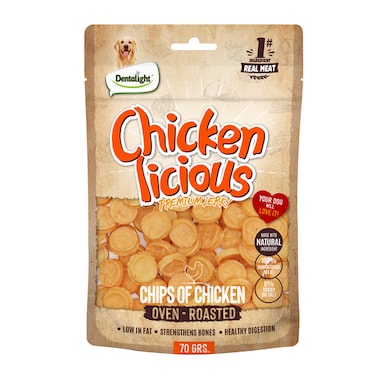 Dentalight Chicken Licious Jerky Treats For Dogs-Chip of Chicken 70g