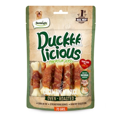 Dentalight Duckki Licious Jerky Treats For Dogs-Calcium Bone With Duck 70g
