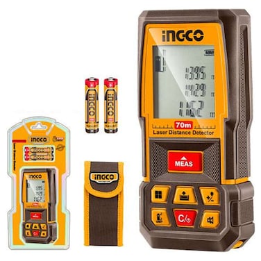 جهاز قياس المسافة بالليزر INGCO HLDD0708 - جهاز قياس ليزر دقيق مع نطاق 70 متر، سهل الاستخدام، متعدد الوظائف، مثالي للأعمال الإنشائية، DIY، والمشاريع المنزلية