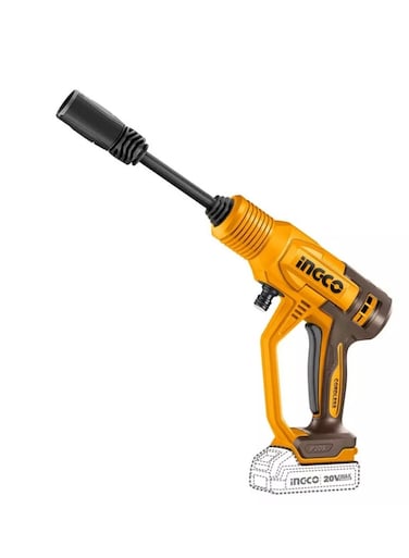 INGCO CORDLESS PRESSURE WASHER CPWLI20362 - غسالة ضغط لاسلكية عالية القوة 20 فولت للتنظيف المنزلي، السيارات، والحدائق، 320 PSI ضغط، خفيفة الوزن ومحمولة، مثالية للمهام السريعة والسهلة