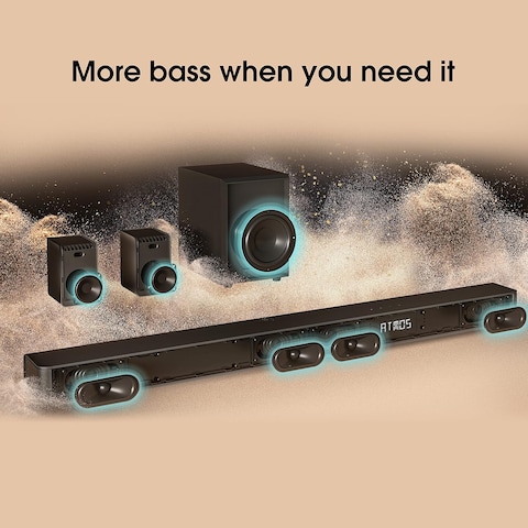 Hisense AX5100G 5.1 Channel 340W Dolby Atmos Soundbar with wireless subwoofer and rear speakers