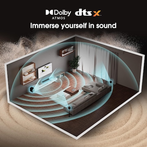 Hisense AX5100G 5.1 Channel 340W Dolby Atmos Soundbar with wireless subwoofer and rear speakers