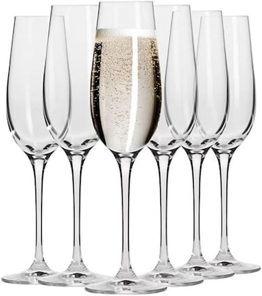 Cuisine Art Champange Glass, 190ml, Transparent, 6 Pieces