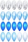 20 Piece Silver Metallic Latex Balloons Set with Confetti and Marble Balloons