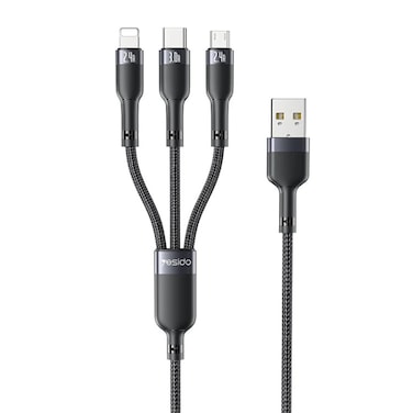 Yesido  CA91 3 in 1 USB  Cable, Black