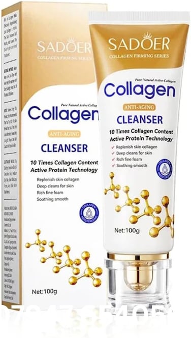 SADOER Collagen Anti Aging Cleanser with 10 Times More Collagen Content Active Protein Technology - 100g