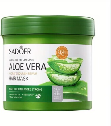 SADOER Aloe Vera Hair Mask Hydrate Nourish Repair Treatment for Dry Damaged Hair Deep Conditioning Moisture Mask for Frizz Control Soft Smooth Shiny Hair Care