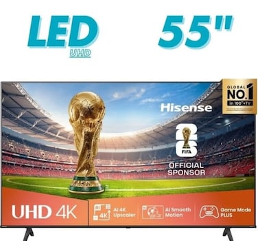 Hisense 55-Inch 4K UHD Smart TV &ndash; Ideal for Home Entertainment, Movies &amp; Gaming   Dolby Vision &amp; Audio, VIDAA OS, Game Mode, Bluetooth, HDMI, WiFi (55A62QS - 2025 Model) 55A62QS Black