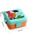 Mobcos Super Toucan Parrot Design Double Layer 3 Girds Tiffin Food Container Stainless Steel Thermal Insulation Bento Lunch Box 1120ml + 70ml for Kids/children (Green Orange)