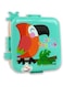 Mobcos Super Toucan Parrot Design Double Layer 3 Girds Tiffin Food Container Stainless Steel Thermal Insulation Bento Lunch Box 1120ml + 70ml for Kids/children (Green Orange)
