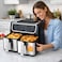 RAF Dual Air Fryer 10L (5L + 5L)   1700W Digital Airfryer with Touch Control   80% Less Oil, 360&deg; Hot Air Circulation   Multi-Function Family Air Fryer Oven