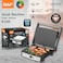 RAF Steak &amp; Grill Machine 2200W   Powerful Electric BBQ Grill with Non-Stick Plates   Adjustable Temperature Control   Multi-Purpose Grill, Toaster &amp; Sandwich Maker for Kitchen