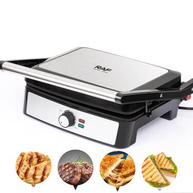 RAF Steak &amp; Grill Machine 2200W   Powerful Electric BBQ Grill with Non-Stick Plates   Adjustable Temperature Control   Multi-Purpose Grill, Toaster &amp; Sandwich Maker for Kitchen