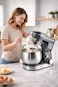 RAF Stand Mixer 1600W   4.0L Stainless Steel Bowl Cake Mixer   6-Speed Control with Pulse Mode   3-in-1 Dough Hook, Whisk &amp; Beater Mixer for Baking &amp; Kitchen Use - Black