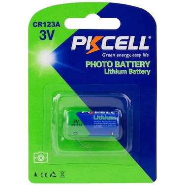 PKCELL CR123A Lithium 3V Battery - 1 Piece
