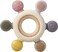 PandaEar Baby Teething Toys - Silicone Rudder Toy with Wooden Rings for Soothing Teething Pain Relief - Shower Gift for lnfants &amp; Toddlers 3+ Months (Pink)
