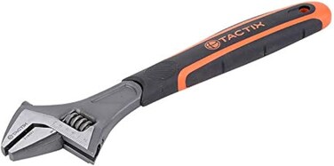 Tactix Adjustable Wrench 300mm (12 Inch) - Durable Chrome Vanadium Steel Construction, Essential Tool for Mechanical, Automotive and DIY Projects, Ergonomic Handle for Comfortable Grip, TTX-210007
