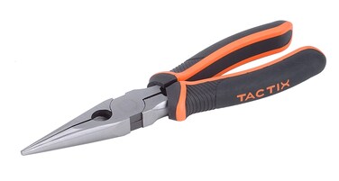 Tactix Long Needle Nose Pliers 6 Inches (160mm), Chrome-Nickel Steel, Soft Grip With Wire Cutter, Long Nose Cutting Pliers For Home, Jewelry, Crafts- 200001