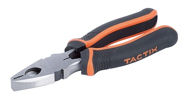 Tactix Linesman Pliers, 6-Inch (160mm) Chrome-Nickel Steel, Combination Pliers, Electrical Pliers, Can Cut Twist Clamp Bend, Non-Slip Bi-Material Handle- 200009