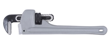 Tactix Heavy Duty Adjustable Pipe Wrench 250mm (10 Inches), Hand Tools For Plumbing, Repair Work, And Home Improvement High Strength, Lightweight Aluminum Handle, Grey- 335103