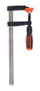 Tactix F Clamp, Steel Bar Clamp 300 x 80mm, Heavy Cast Iron Body, Non-Slip Bi-Material Handle for Woodworking, Metalworking, DIY, Back/Orange - 215427