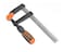 Tactix F Clamp, Steel Bar Clamp 1000 x 120mm, Heavy Cast Iron Body, Non-Slip Bi-Material Handle for Woodworking, Metalworking, DIY, Back/Orange - 215437