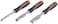 Tactix 3 Piece Wood Chisel Set - Chrome-Vanadium Steel Blades for Durability - Non-Slip Bi-Material Handle for Enhanced Grip - Includes 13, 19 and 25 mm Blades - Ideal for Woodworking- 225501