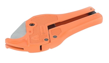 Pvc Pipe Cutter 42Mm (1-5/8 Inch), Plastic Pipe Cutter, Ratcheting Pvc Pipe Cutter Tool, Stainless Steel Blade, One Hand Ratchet Action For Quick Clean Cuts- 340201