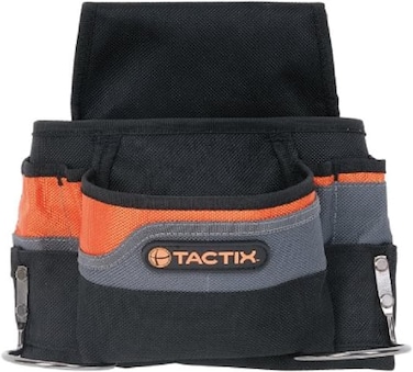 Tactix 8-Pocket Tool Belt Pouch, Multitool Organizer, Durable and Versatile, Fasteners, Perfect for DIY Projects and Professional Use, Adjustable Belt for Comfortable Fit, TTX-323001