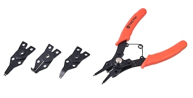 Tactix 4PC Circlip Pliers Set, Internal &amp; External C Snap Ring Pliers with 0, 45 and 90 Degree Tips, Snap Ring Removal Tool, Heavy Duty for Automotive &amp; Mechanical Use- 202024