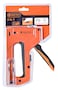 Tactix Staple Gun Heavy Duty, 2-in-1 Stapler Gun, 6-14 mm, Manual Power Adjustment, Belt Clip, Stapler Gun for Wood, Crafts, Carpentry, Decoration, Orange- 218013